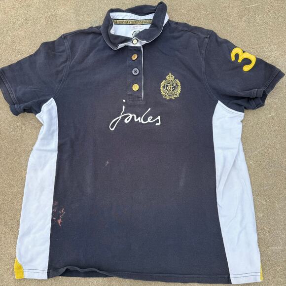 Joules Equestrian Polo Shirt - Navy, Crest, Size XL - Picture 1 of 8